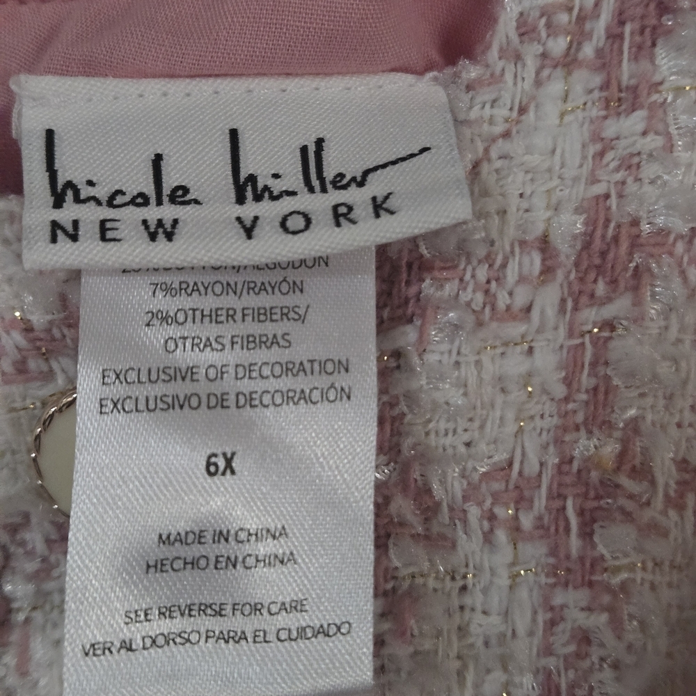 Nicole Miller Pink and White Kids Dress - Picture 6 of 6